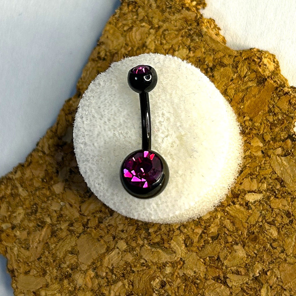 Black Anodized Steel Belly Ring
