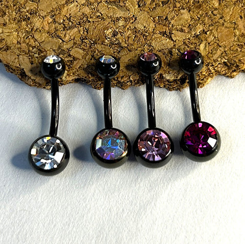 Black & Pink Anodized Belly Ring