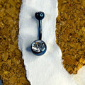 Navy Blue & Clear Anodized Belly Ring