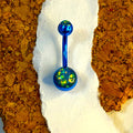 Bright Blue & Blue Opal Anodized Belly Ring