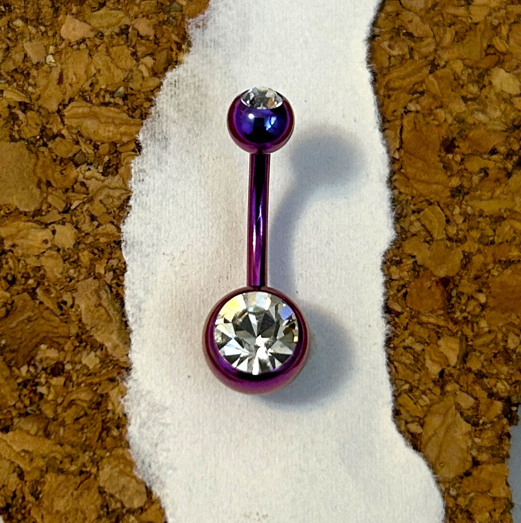 Steel Purple & Pink Anodized Belly Ring