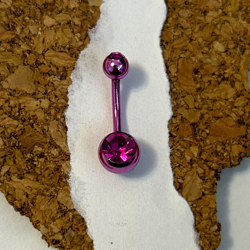 Light Purple & Fuchsia Anodized Belly Ring