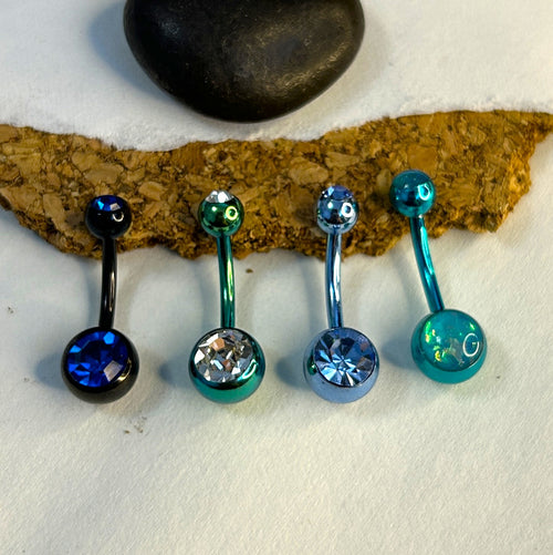 Black & Navy Blue Anodized Belly Ring