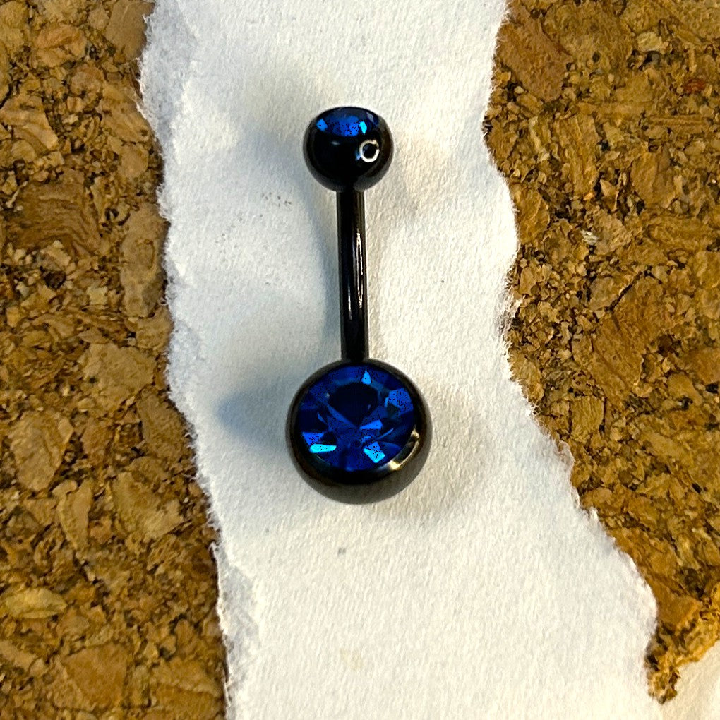 Steel Blue & Black Anodized Belly Ring