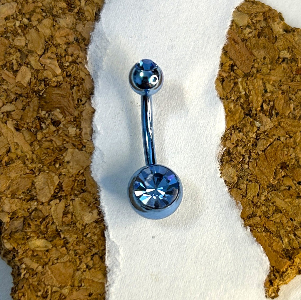 Light Blue Tonal Anodized Belly Ring