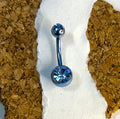 Light Blue Tonal Anodized Belly Ring