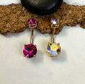 Gold Anodized Prong Set Belly Ring