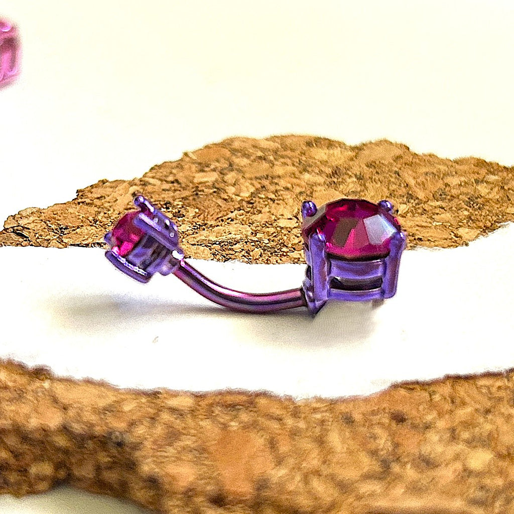 Anodized Prong Set Belly Ring