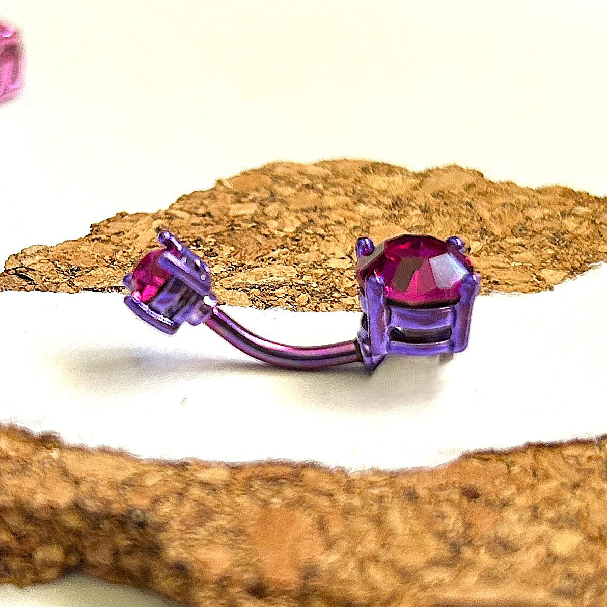 Anodized Prong Set Belly Ring