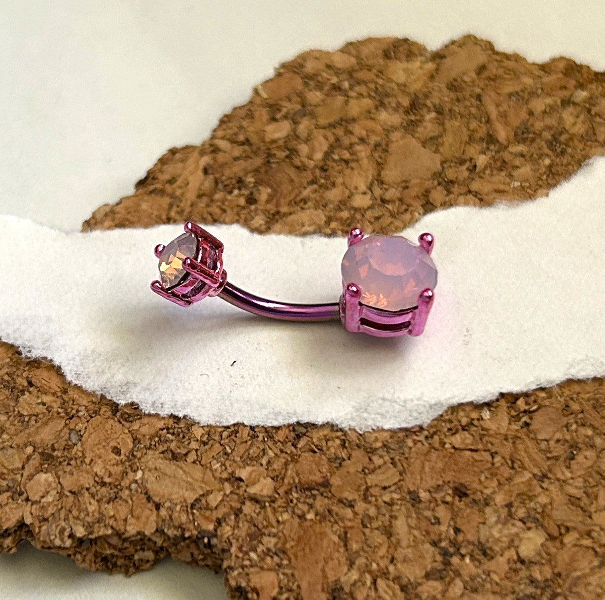 Anodized Prong Set Belly Ring
