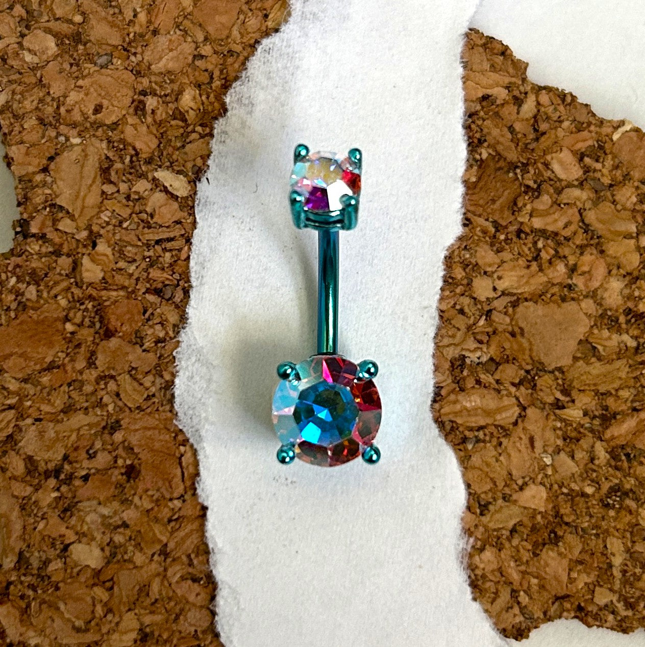 Anodized Prong Set Belly Ring