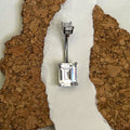Rectangular Prism Crystal Belly Ring