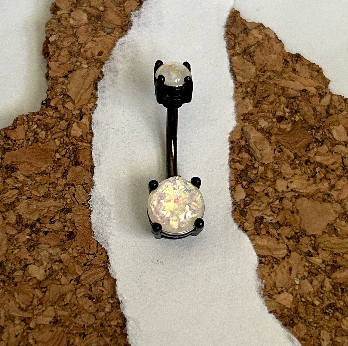 Black Anodized Prong Set Belly Ring