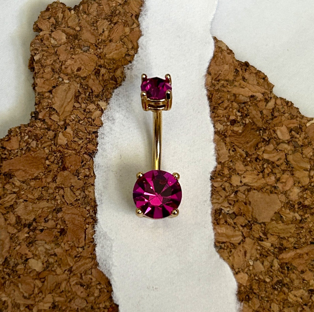 Anodized Prong Set Belly Ring