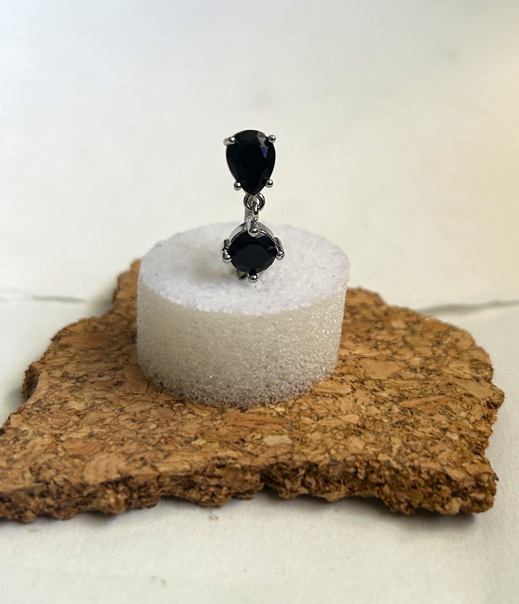 Black Oval Top Hanger Belly Ring