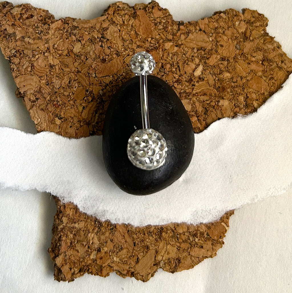 Glitter Ball Belly Ring — Gem-Filled Resin Beads