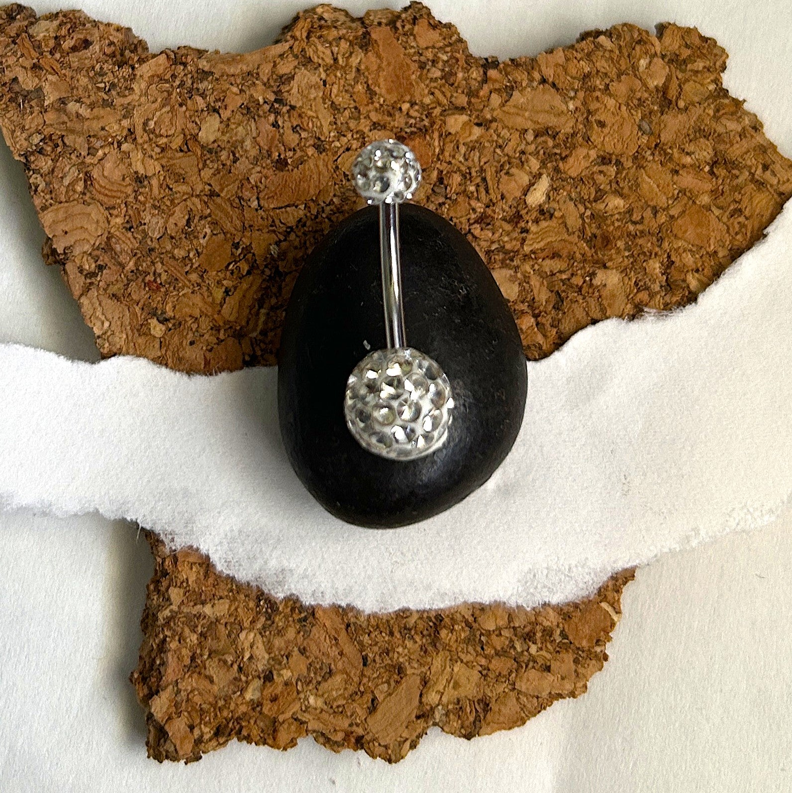 Glitter Ball Belly Ring — Gem-Filled Resin Beads