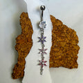 Triple Flower Dangle Belly Ring