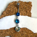 Ombre Blue Chain Dangle Belly Ring