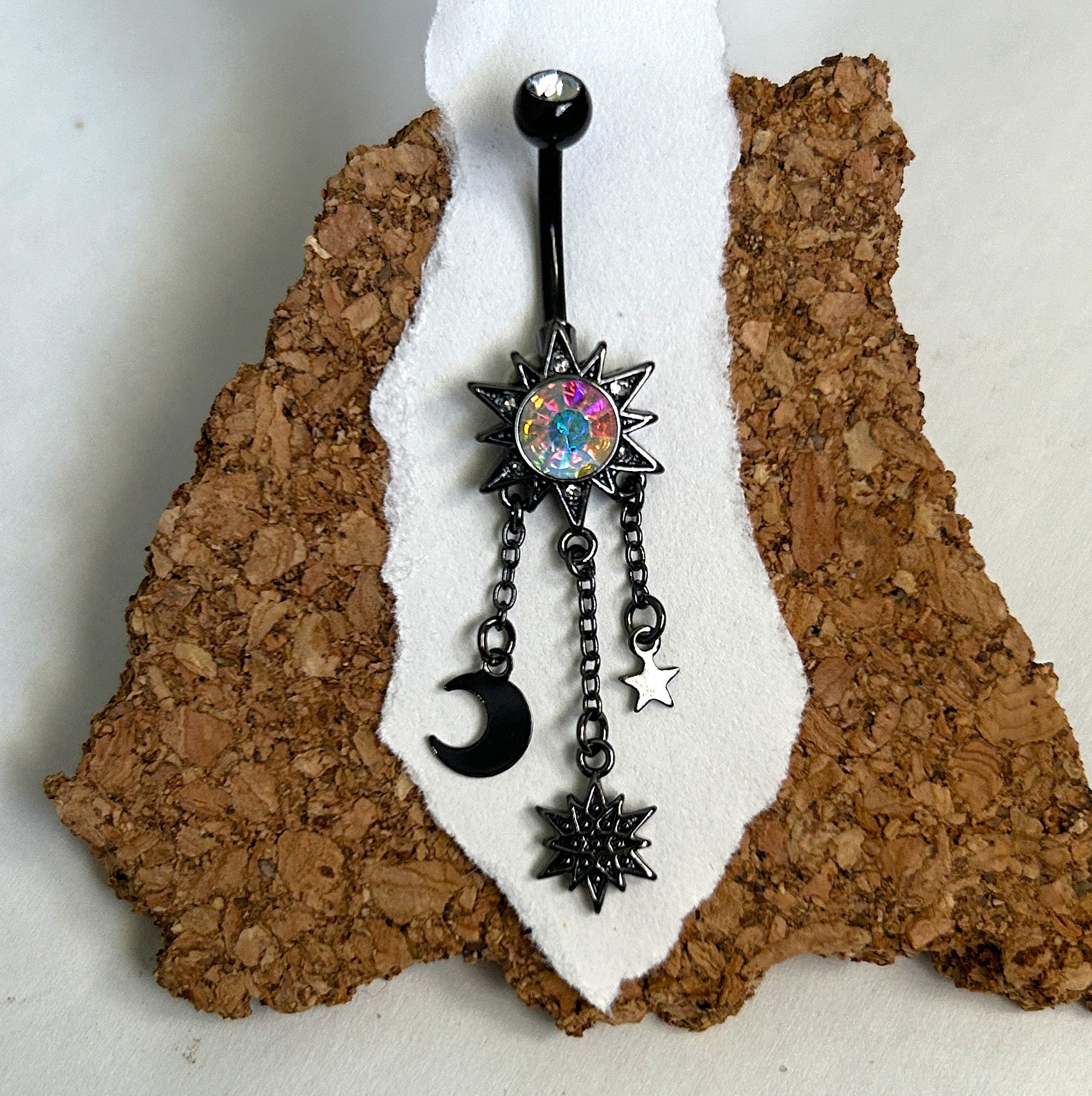 Black Anodized Celestial Dangle Belly Ring
