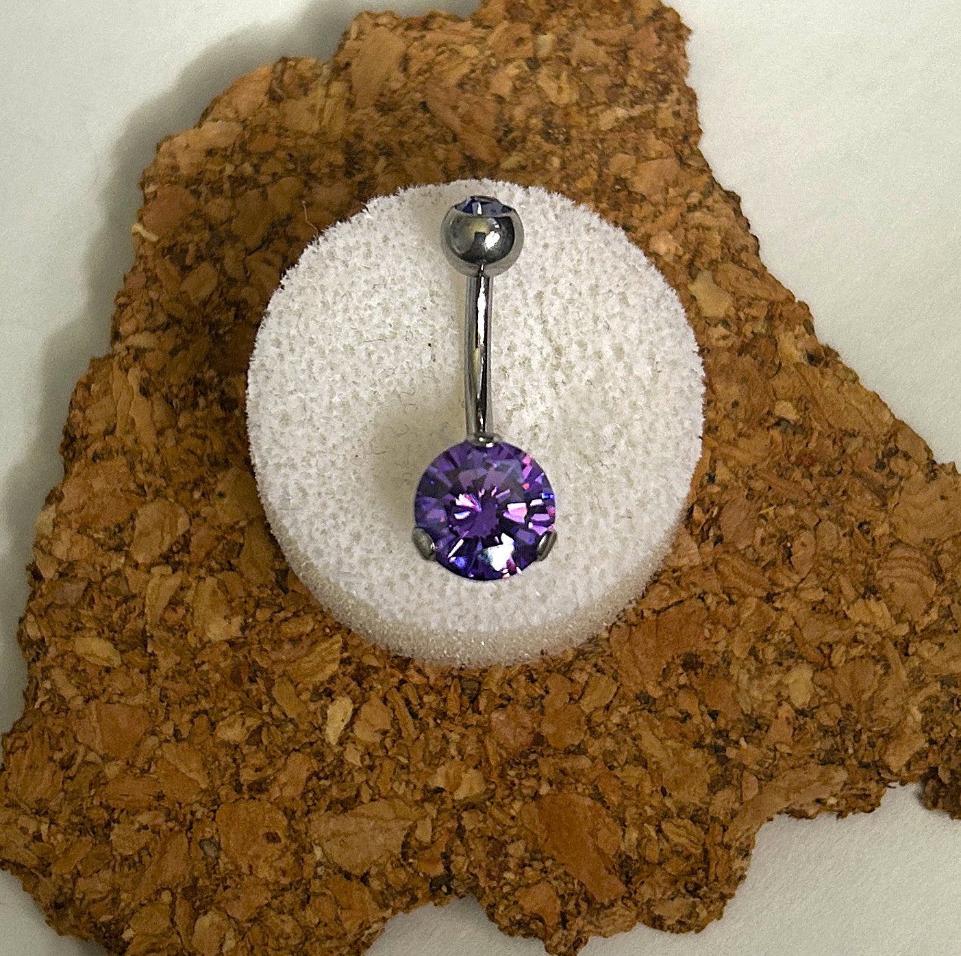 Large Prong-Set Stone Belly Ring