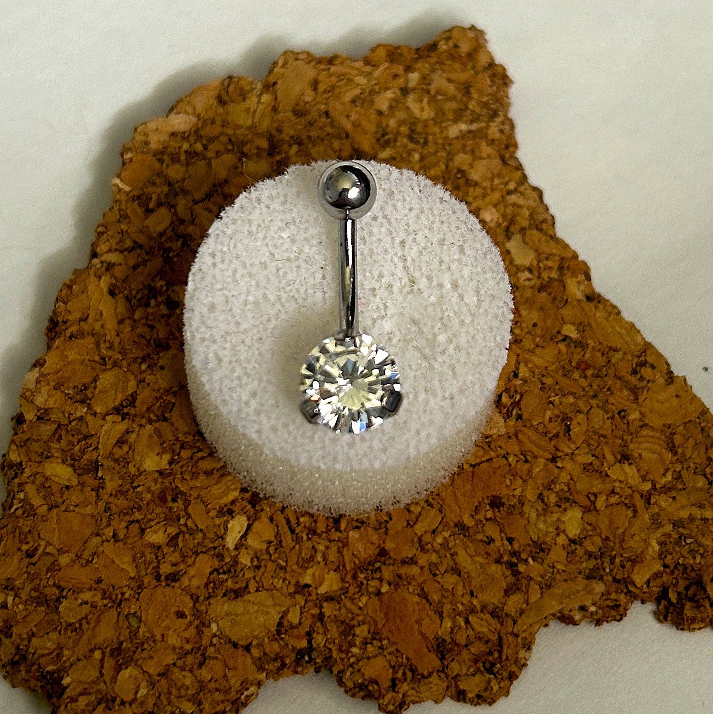 Large Prong-Set Stone Belly Ring