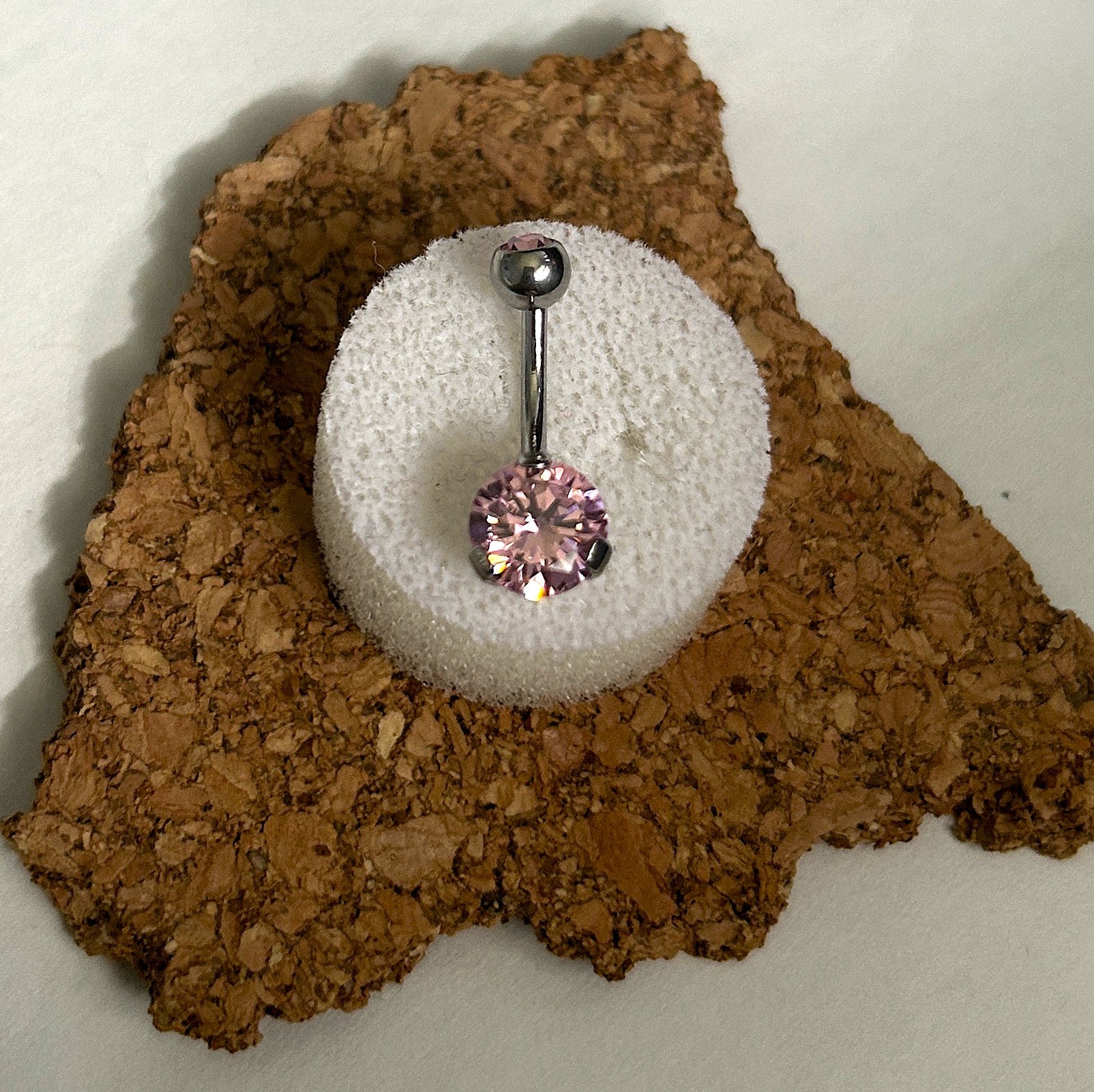Large Prong-Set Stone Belly Ring