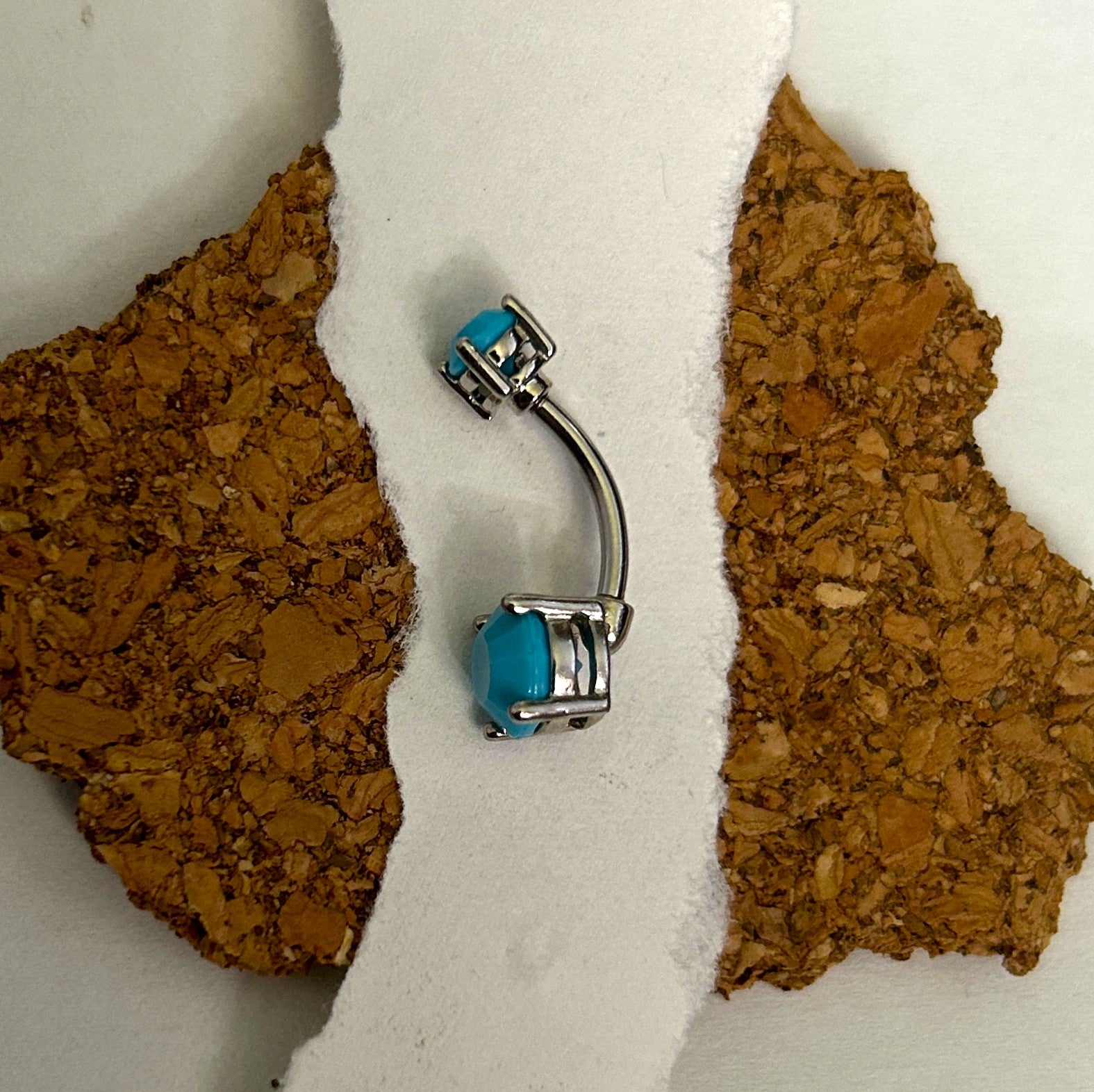 Turquoise Prong Set Belly Ring