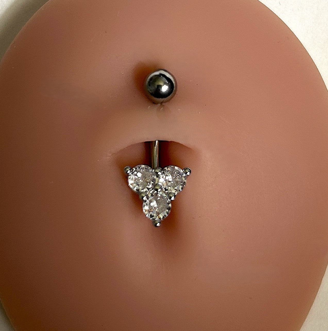 Triple Crystal Belly Ring