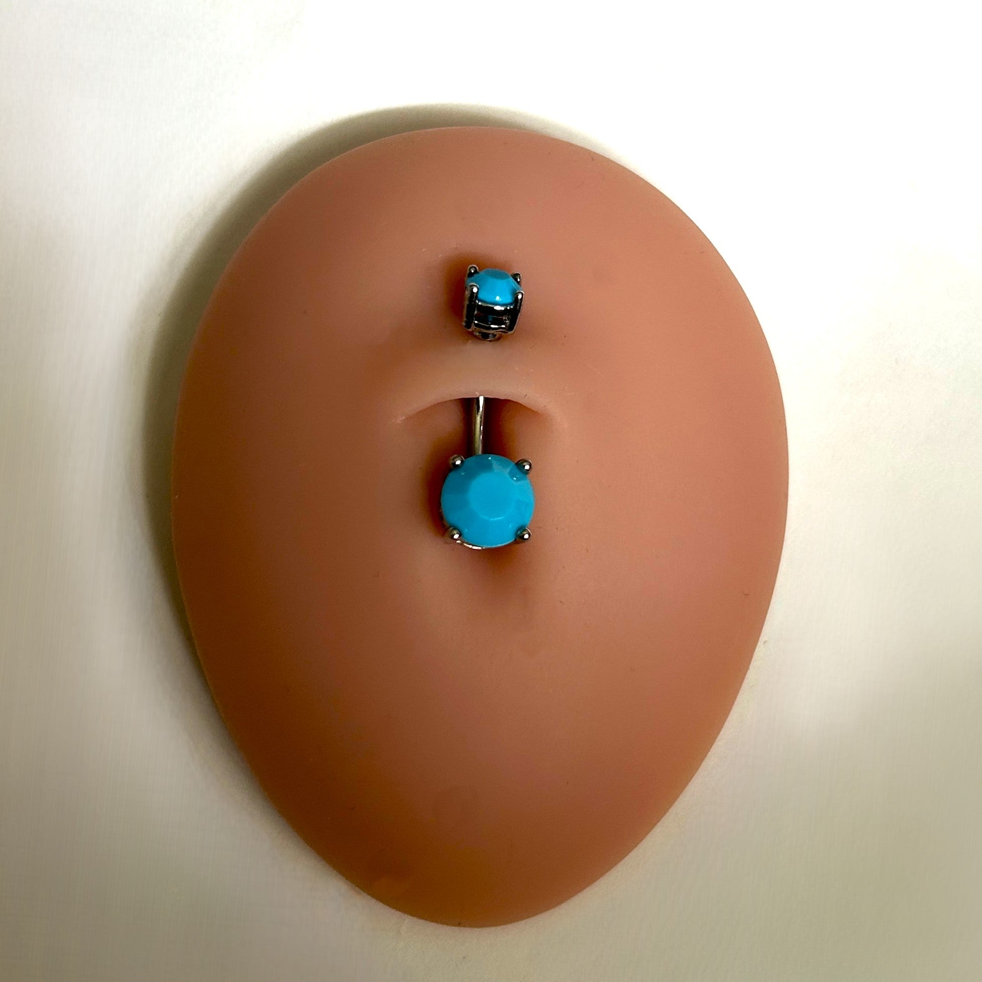 Turquoise Prong Set Belly Ring