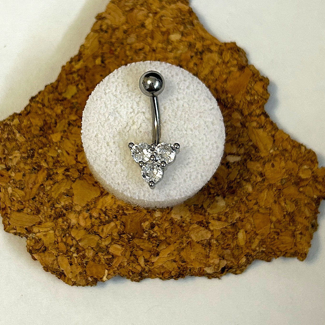 Triple Crystal Belly Ring