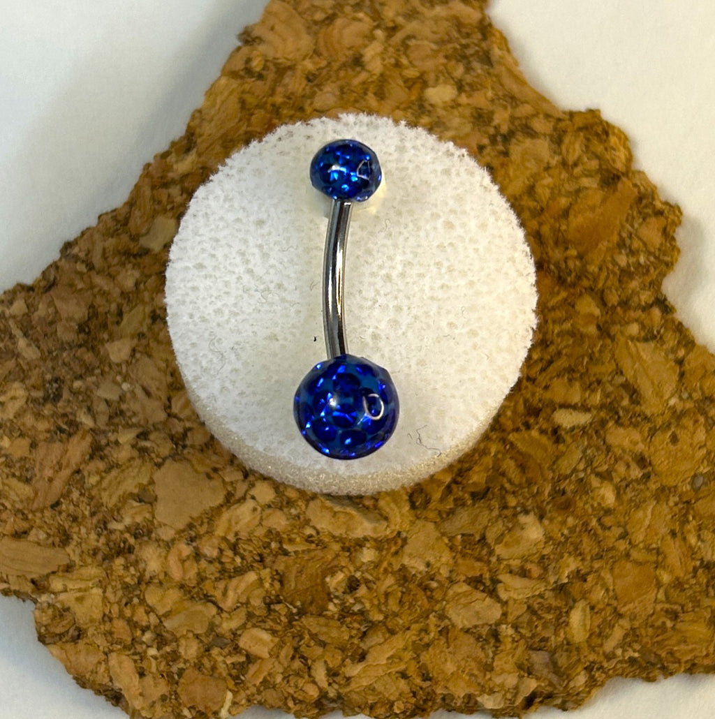 Glitter Ball Belly Ring — Gem-Filled Resin Beads