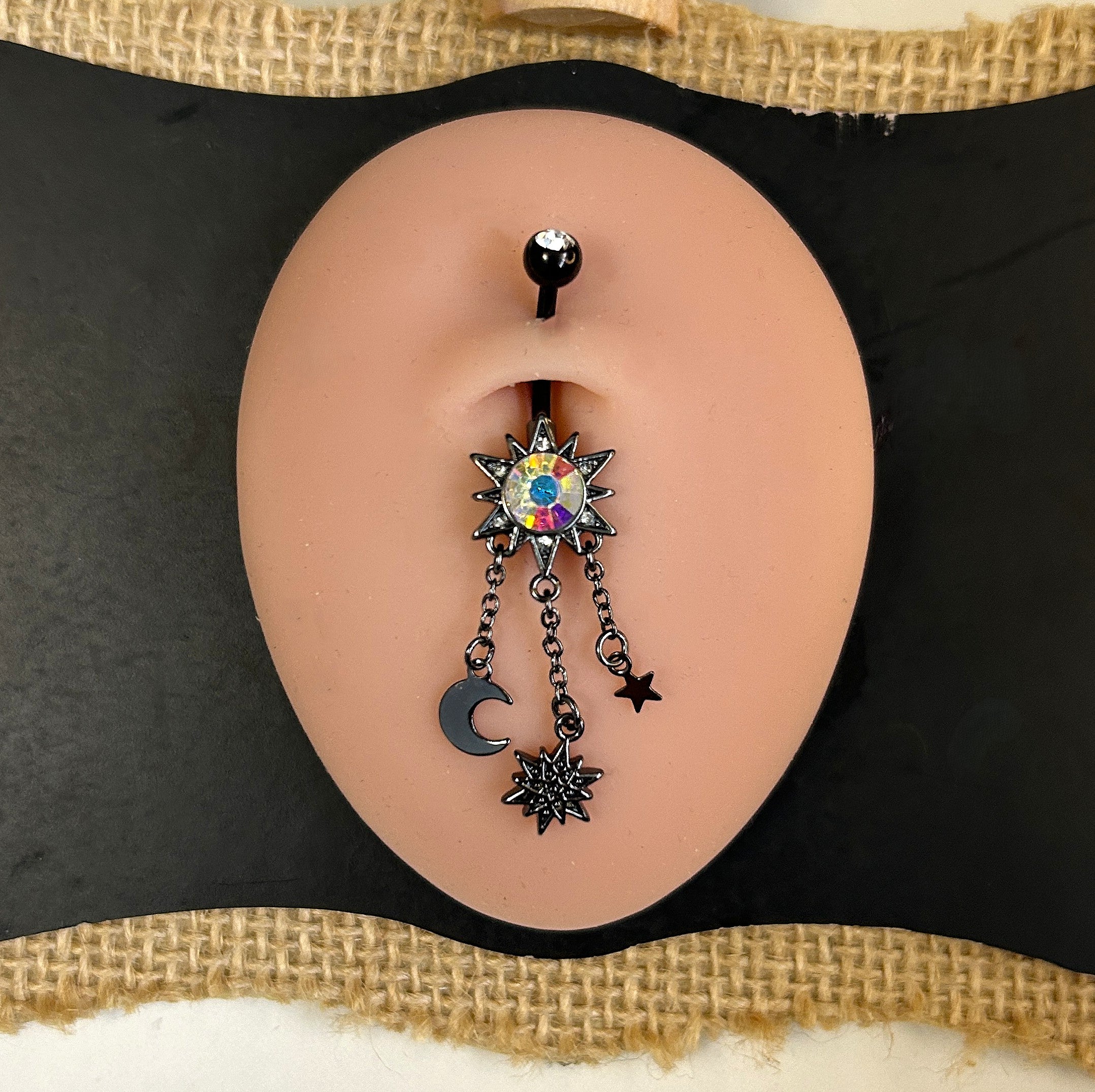 Black Anodized Celestial Dangle Belly Ring