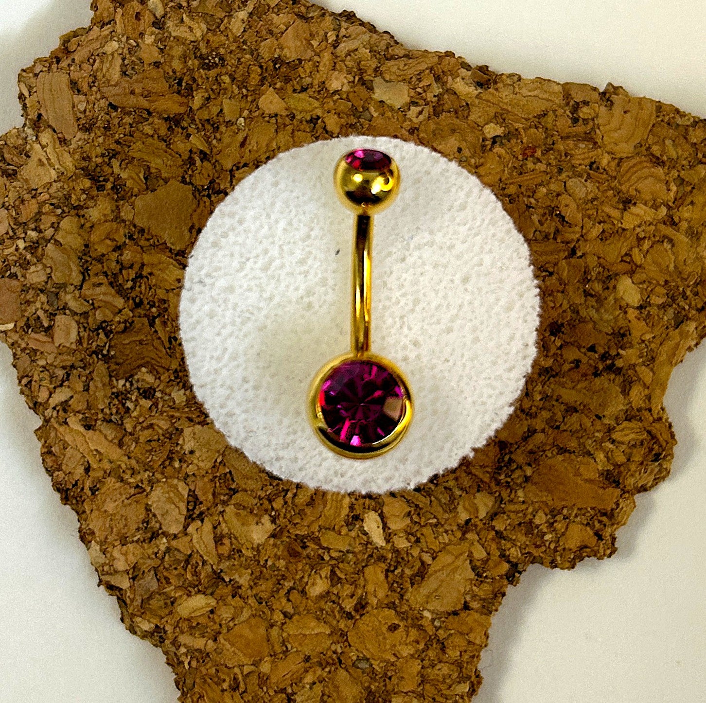 Gold Fuchsia Belly Ring