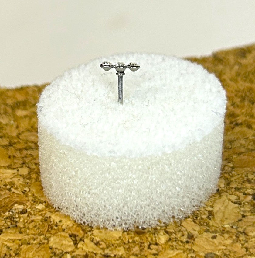 Triple Clear Gem Nose Ring — Steel L-Bend