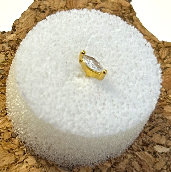 Gold Anodiozed Marquise Nose Ring - L-Bend