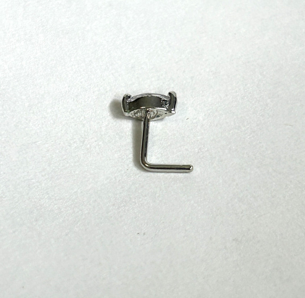 Marquise Nose Ring — Steel L-Bend