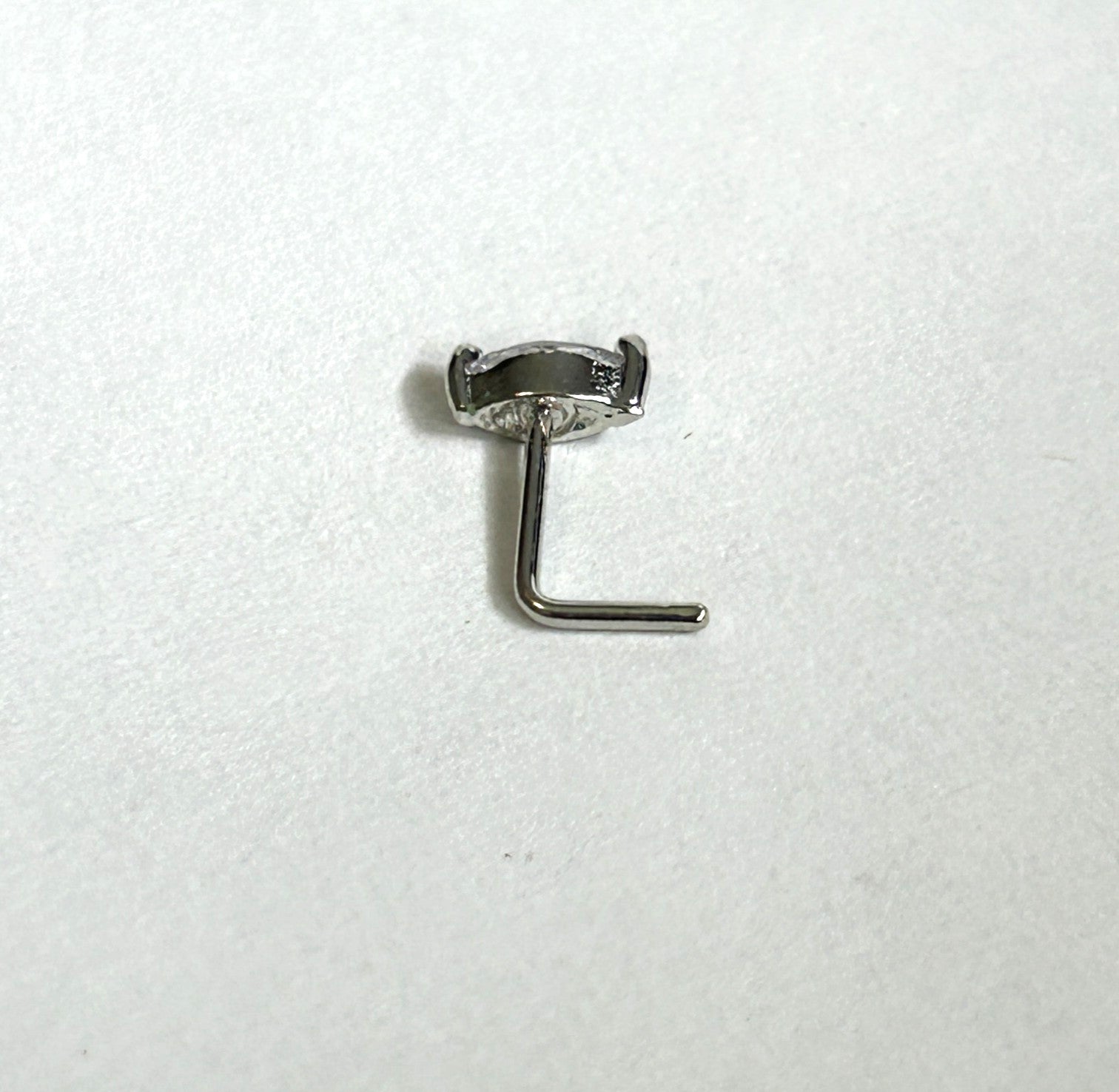 Marquise Nose Ring — Steel L-Bend