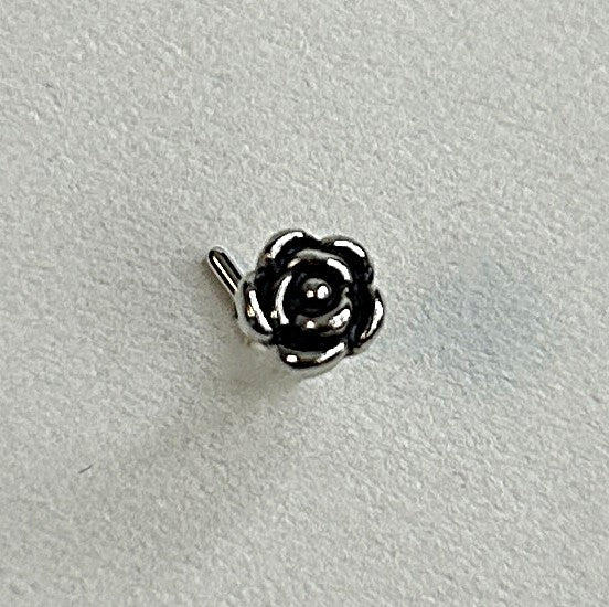 Rose Nose Ring — Steel L-Bend