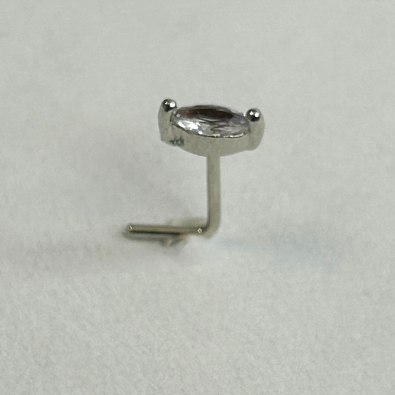 Marquise Nose Ring — Steel L-Bend