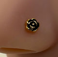 Gold Anodized Rose Nose Ring — Gold L-Bend