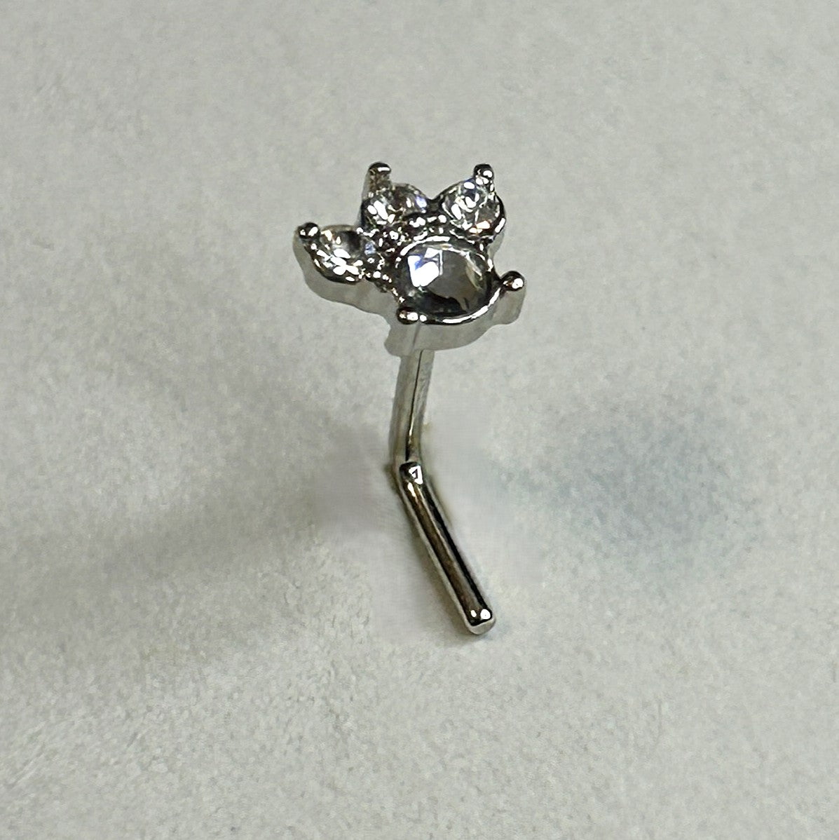 Triple Dot Cluster Nose Ring — Steel L-Bend