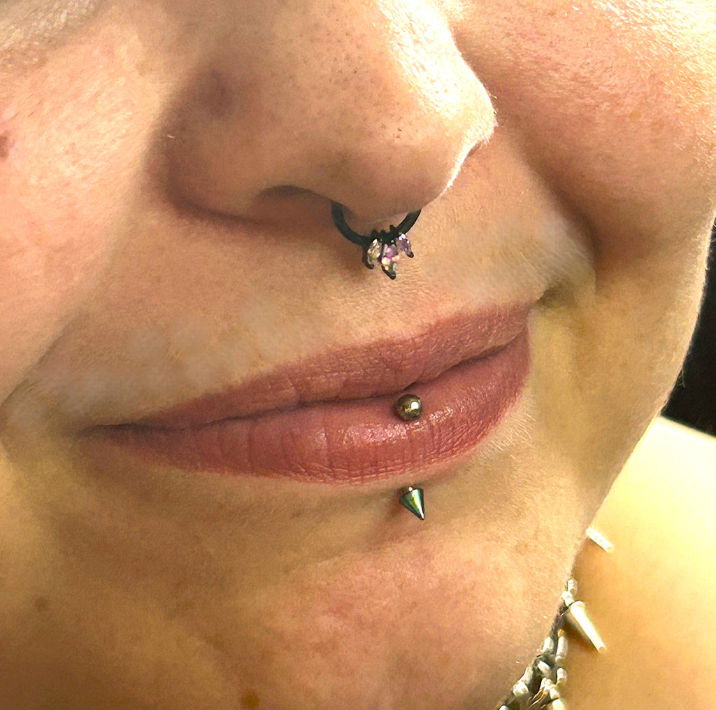 Black 316L Steel 16g Triple Marquise Clicker