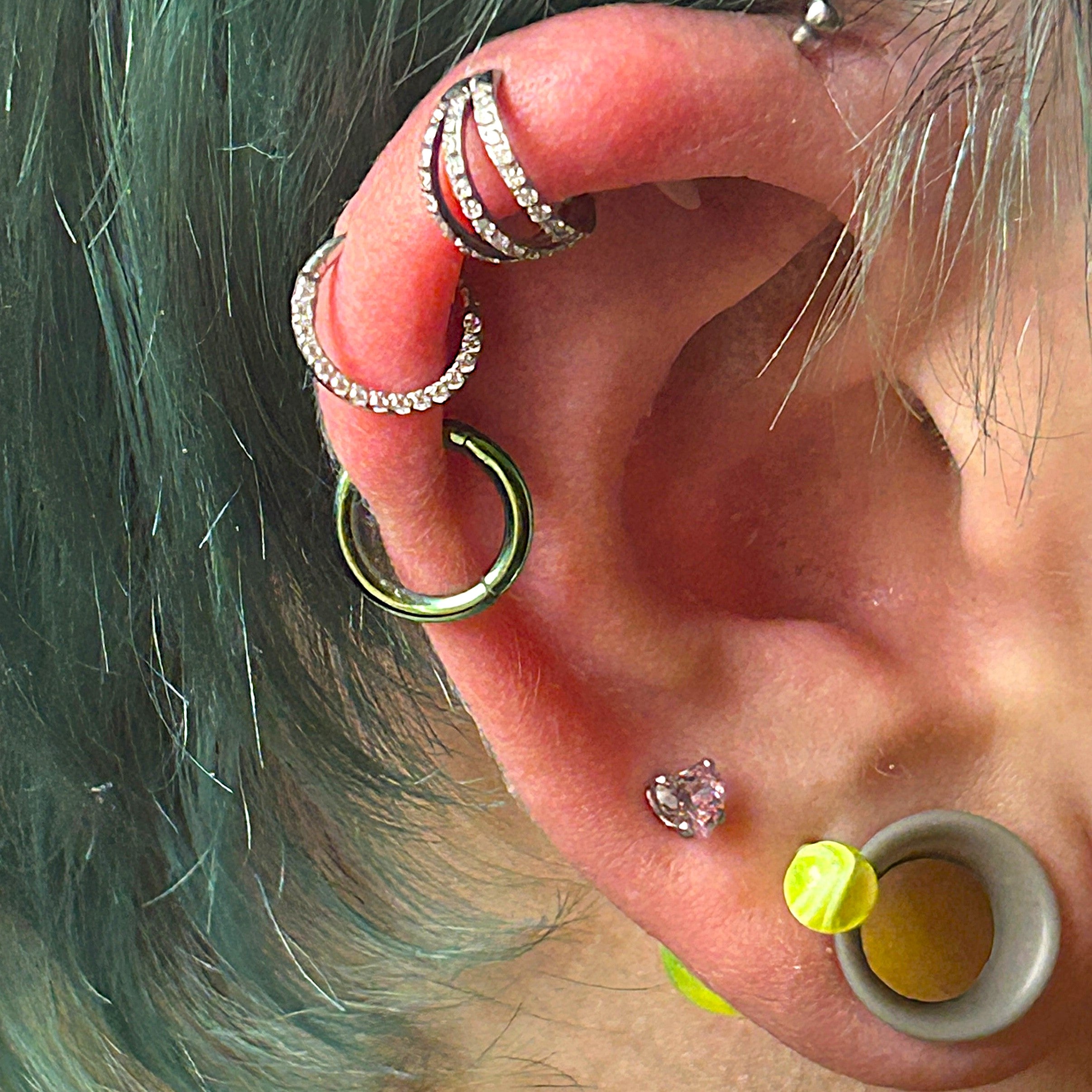 Surgical Steel Triple Gem Clicker