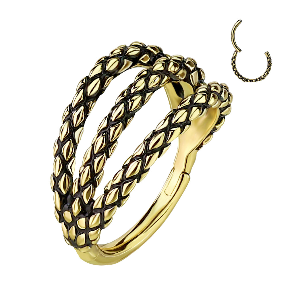 316L Steel 16g Triple Snake Skin Clicker