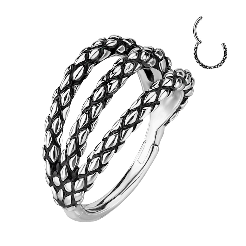 316L Steel 16g Triple Snake Skin Clicker