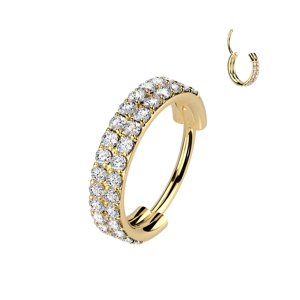 Titanium Thick gemmed Clicker Hoop
