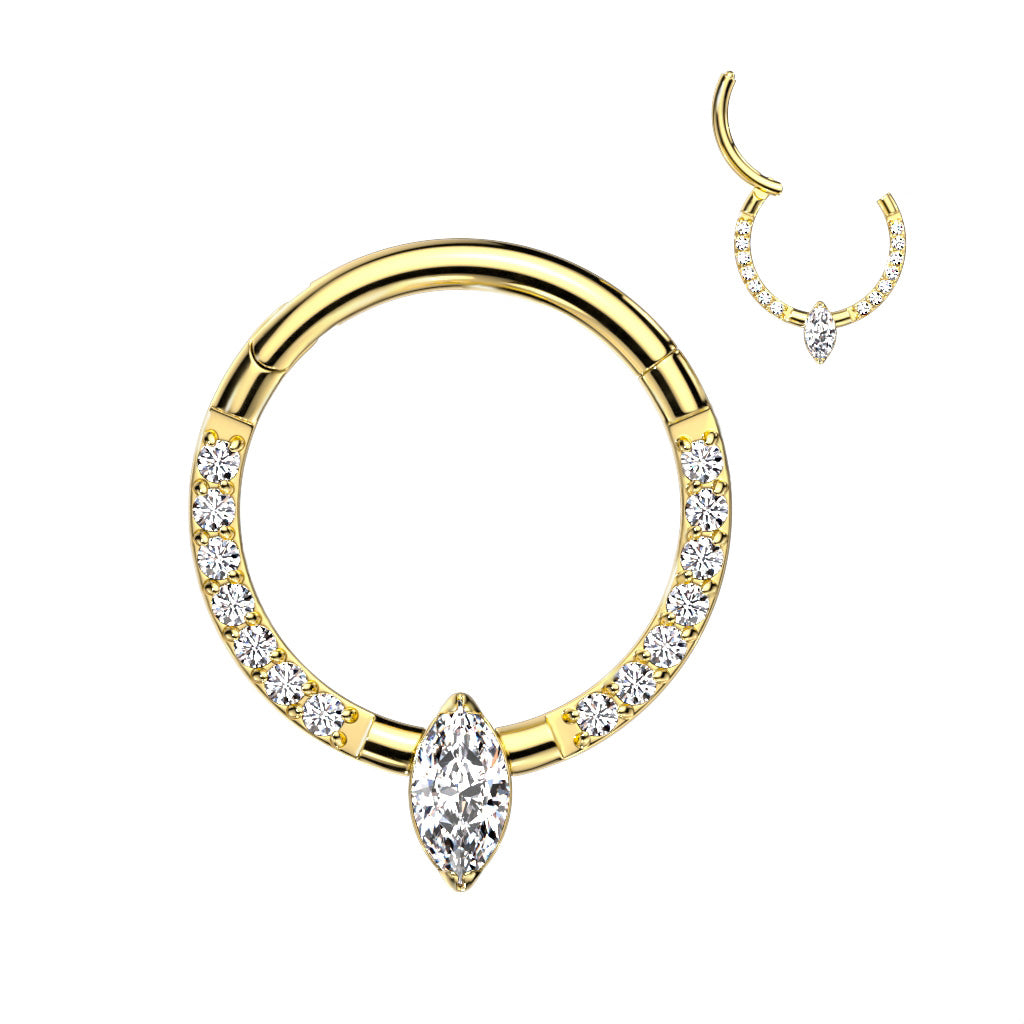 Titanium 16g Marquise Front Clicker