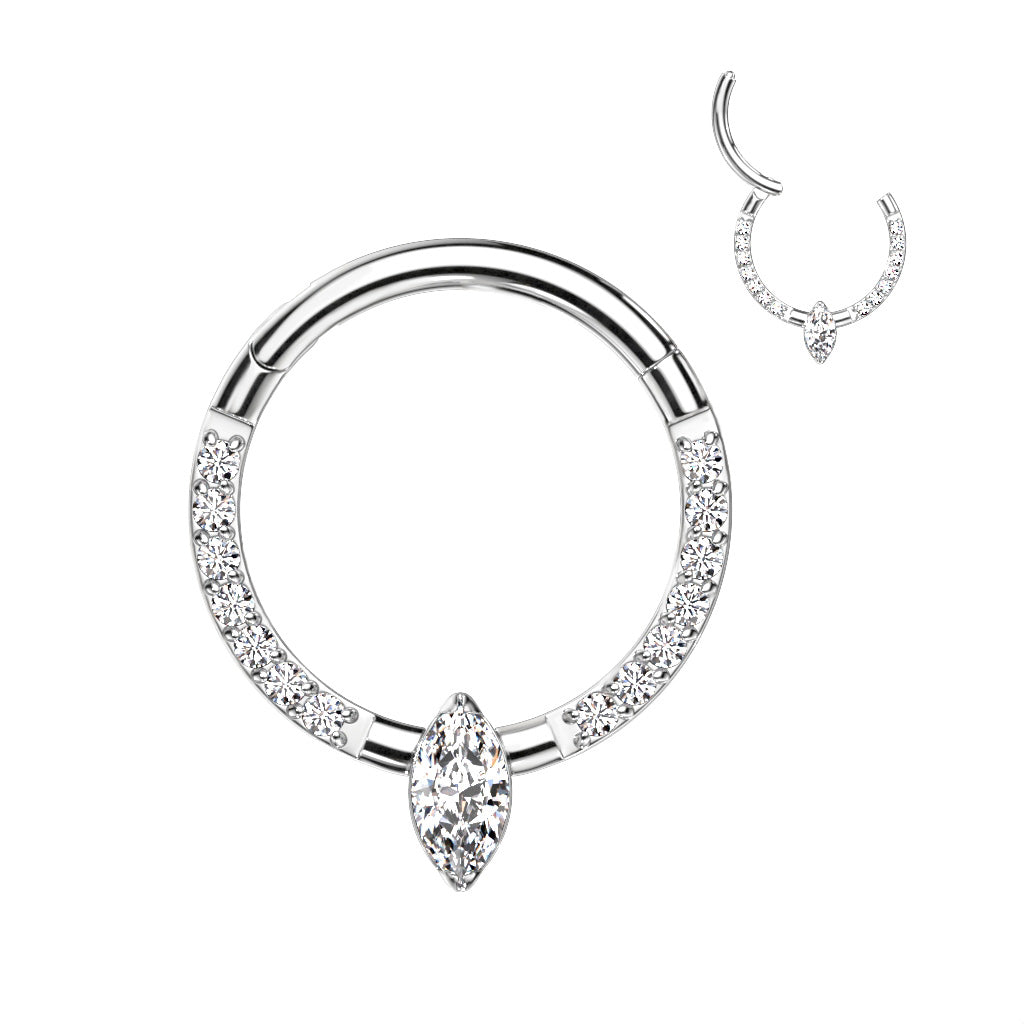 Titanium 16g Marquise Front Clicker