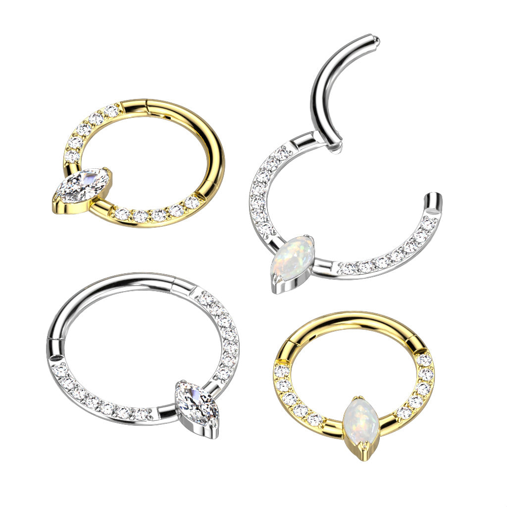 Titanium 16g Marquise Front Clicker